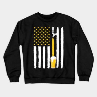 Craft Beer American Flag USA T-Shirt, 4th July Brewery T-Shirt Crewneck Sweatshirt